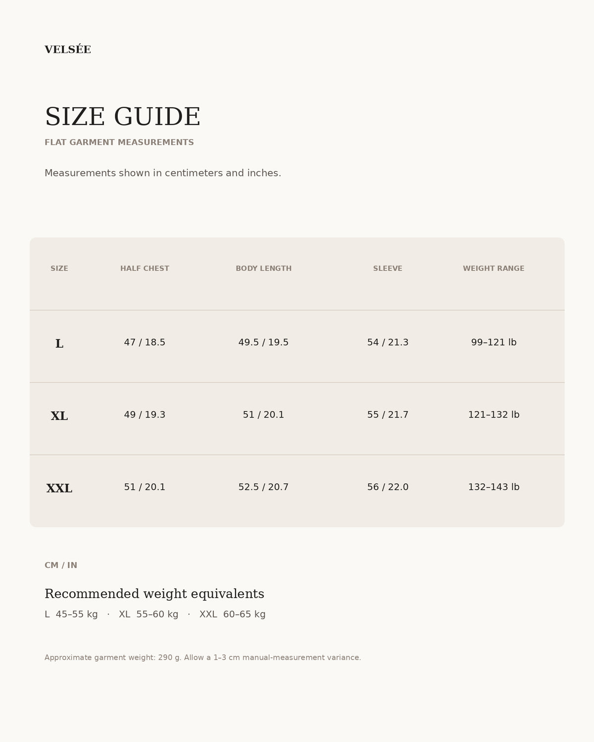 Size & Fit