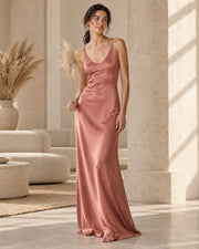 Élan Stretch Mulberry Silk Slip Dress