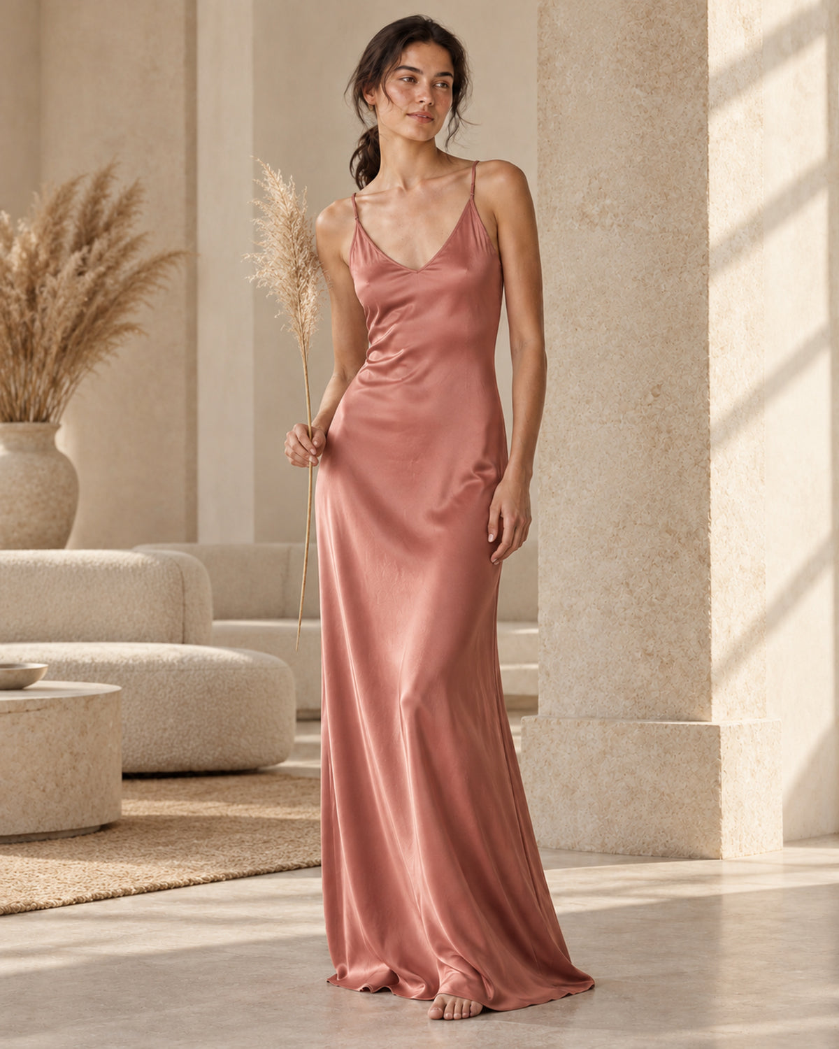 Élan Stretch Mulberry Silk Slip Dress