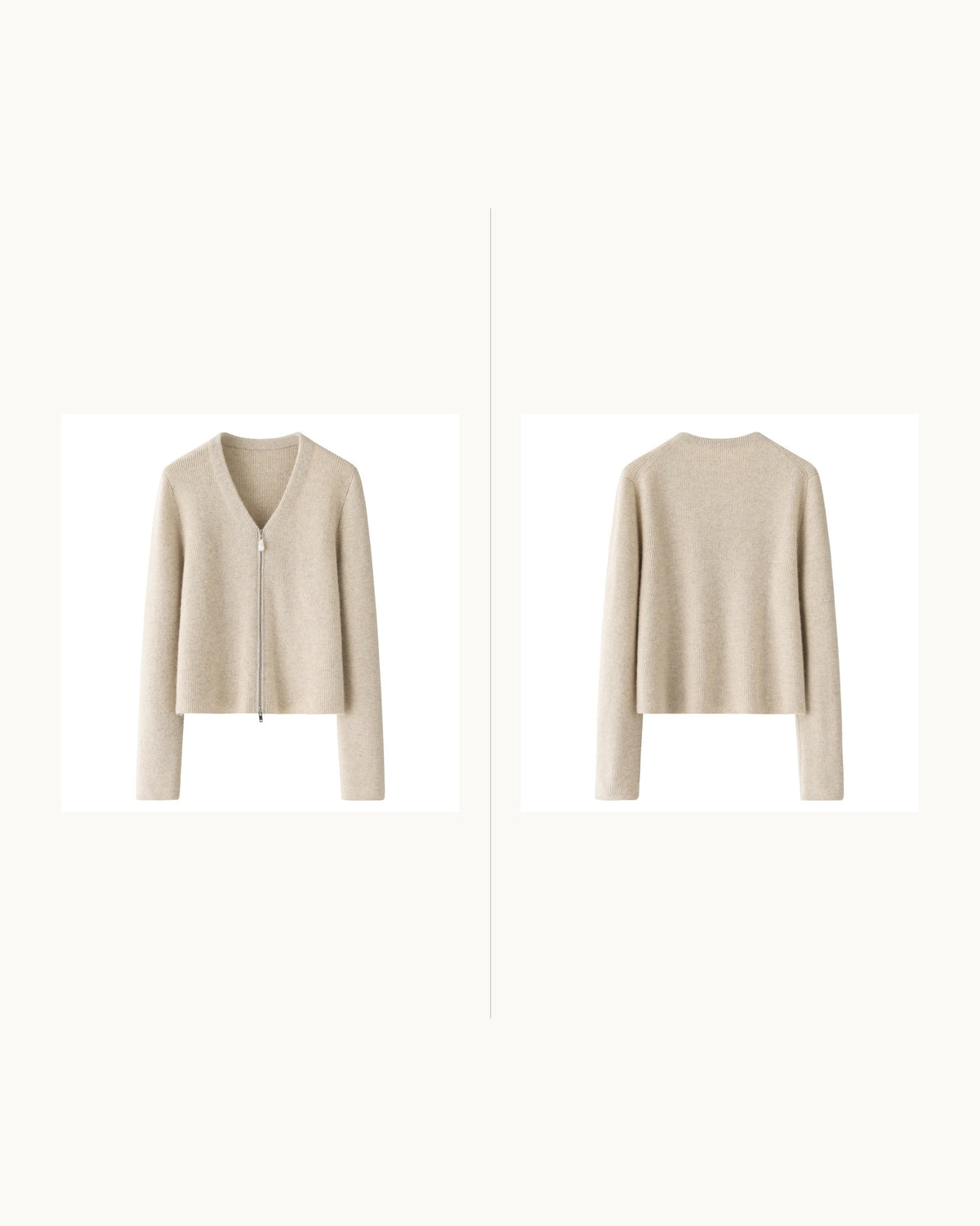 Amélie Pure Cashmere Pearl-Zip Cardigan