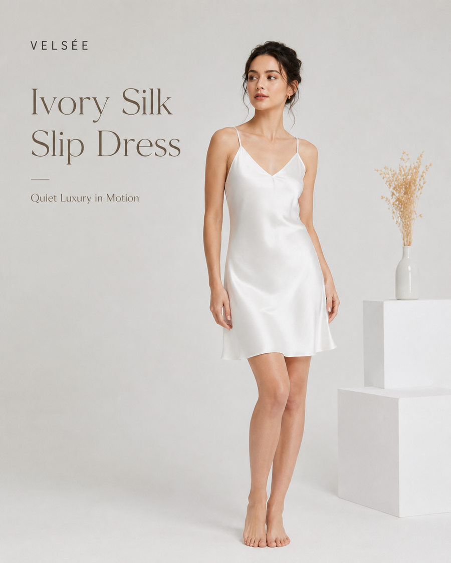VELSÉE 19 Momme Mulberry Silk Slip Dress