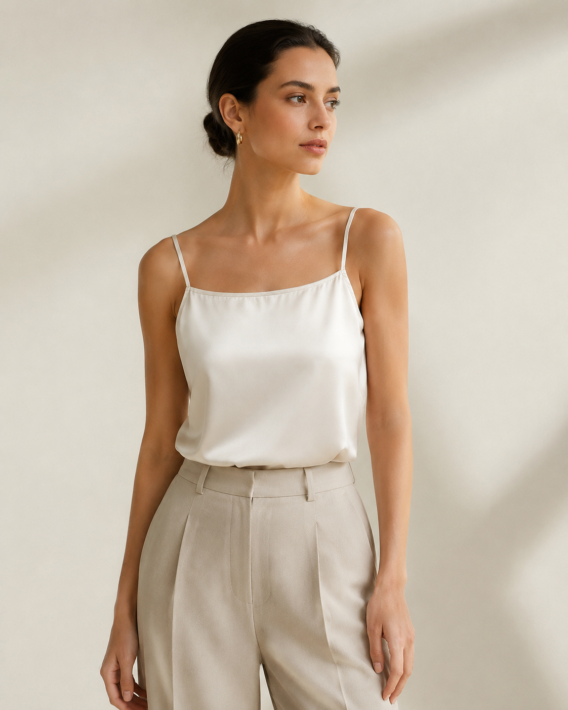 VELSÉE 100% 6A Mulberry Silk Camisole for Women – Luxury Silk Tank Top