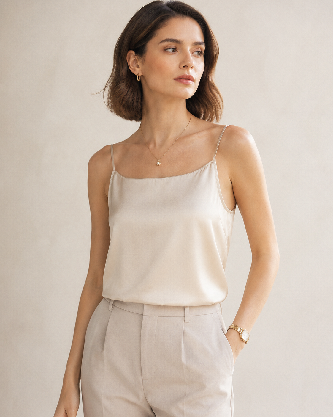 VELSÉE 100% 6A Mulberry Silk Camisole for Women – Luxury Silk Tank Top