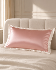 40 Momme 100% Mulberry Silk Pillowcase for Hair and Skin – Luxury Contrast Border, Smooth Cooling Silk Pillow Cover, 1 or 2 Pack