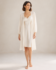 VELSÉE 100% Mulberry Silk Nightgown & Robe Set for Women – 2-Piece Luxury Silk Sleepwear