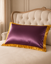 40 Momme 100% Mulberry Silk Pillowcase for Hair and Skin – Luxury Contrast Border, Smooth Cooling Silk Pillow Cover, 1 or 2 Pack