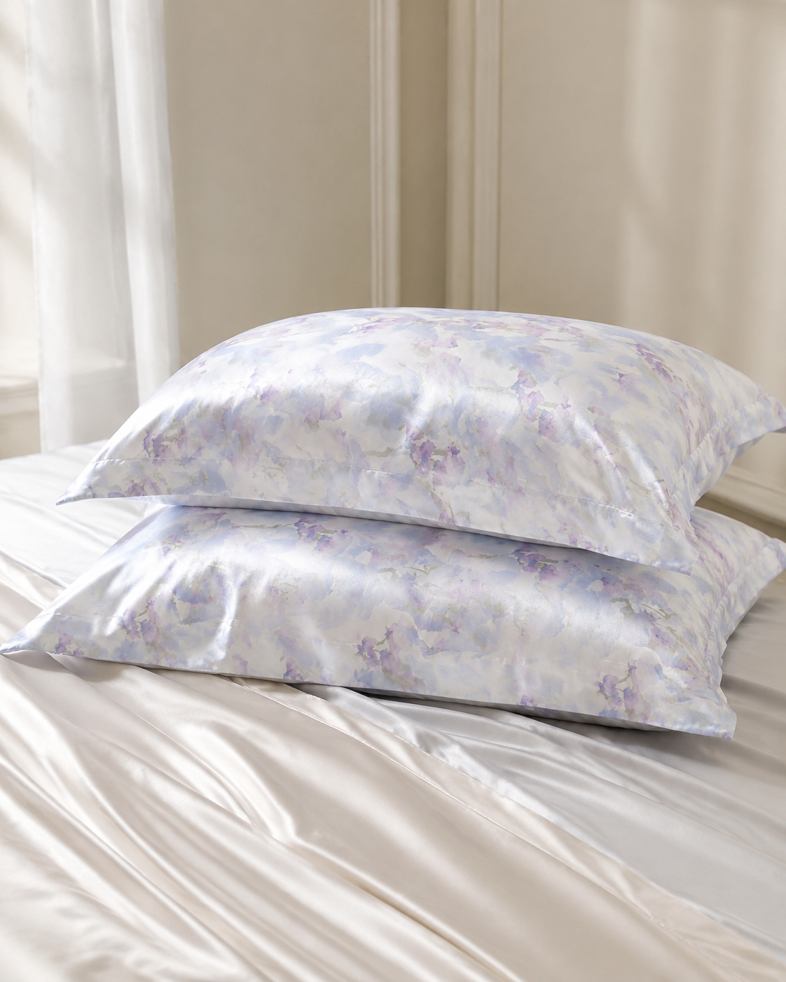 VELSÉE 40 Momme 6A Mulberry Silk Printed Pillowcase – Luxury Silk Pillow Cover for Hair and Skin