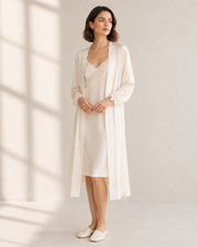 VELSÉE 100% Mulberry Silk Nightgown & Robe Set for Women – 2-Piece Luxury Silk Sleepwear