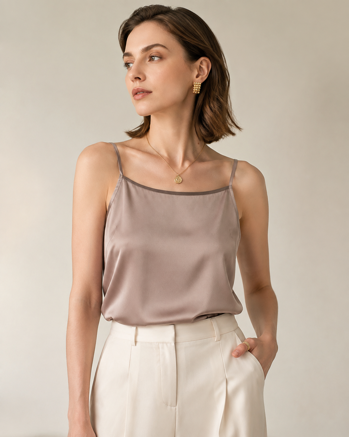 VELSÉE 100% 6A Mulberry Silk Camisole for Women – Luxury Silk Tank Top