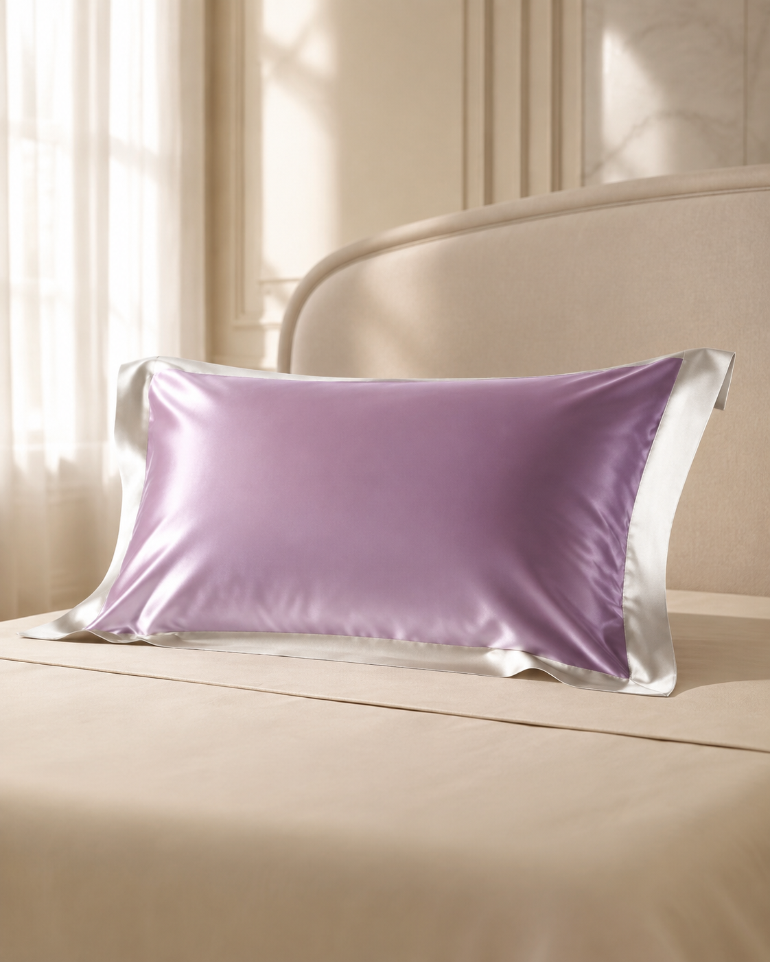 40 Momme 100% Mulberry Silk Pillowcase for Hair and Skin – Luxury Contrast Border, Smooth Cooling Silk Pillow Cover, 1 or 2 Pack