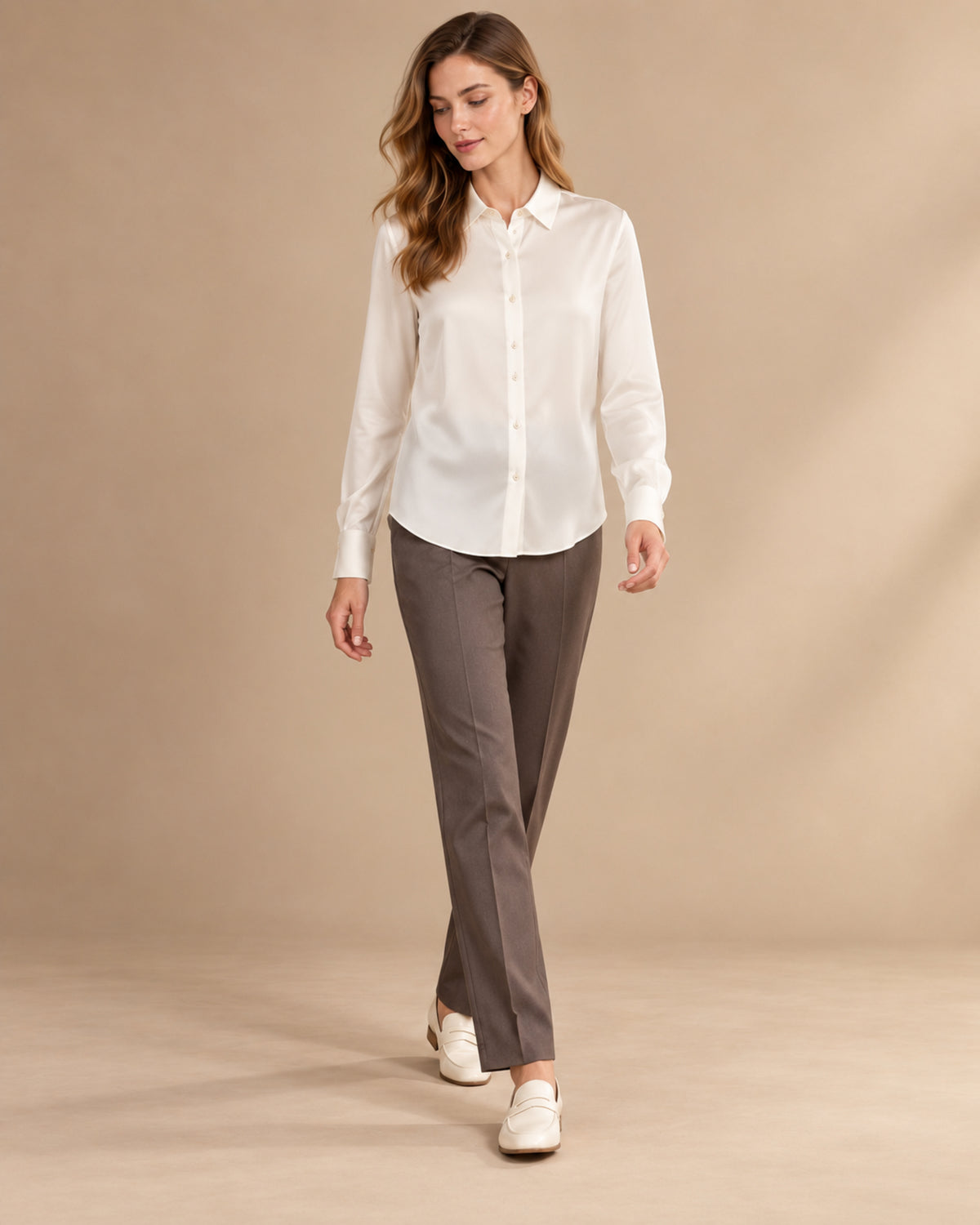 Mulberry Silk Button-Front Shirt