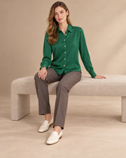 Mulberry Silk Button-Front Shirt