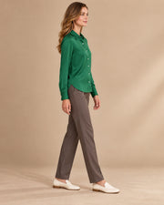 Mulberry Silk Button-Front Shirt