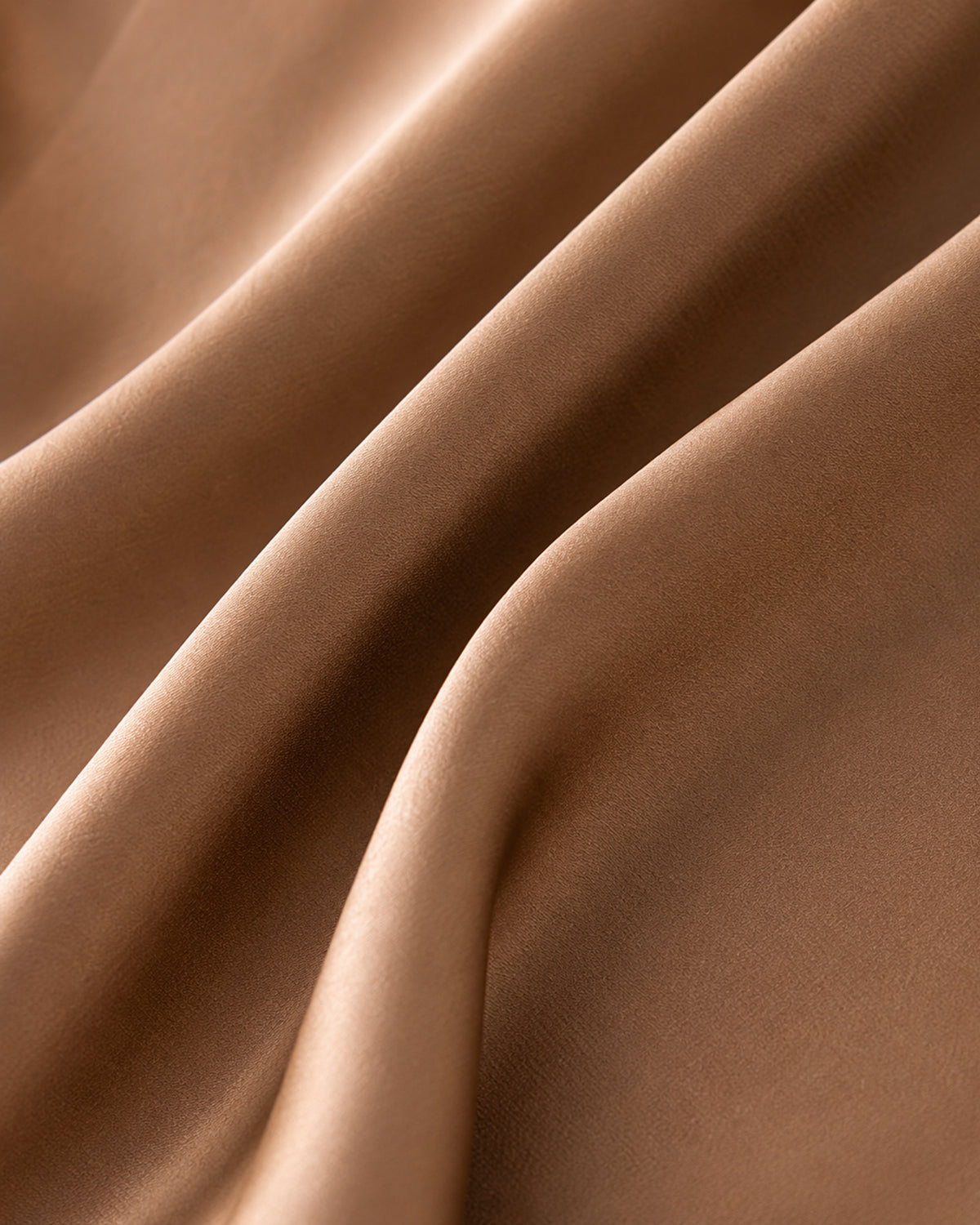 Mulberry Silk Robe & Lace-Trim Slip Set — Camel