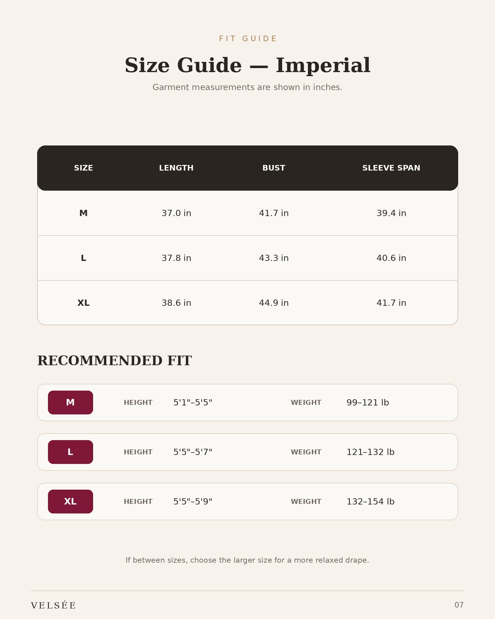Size Guide