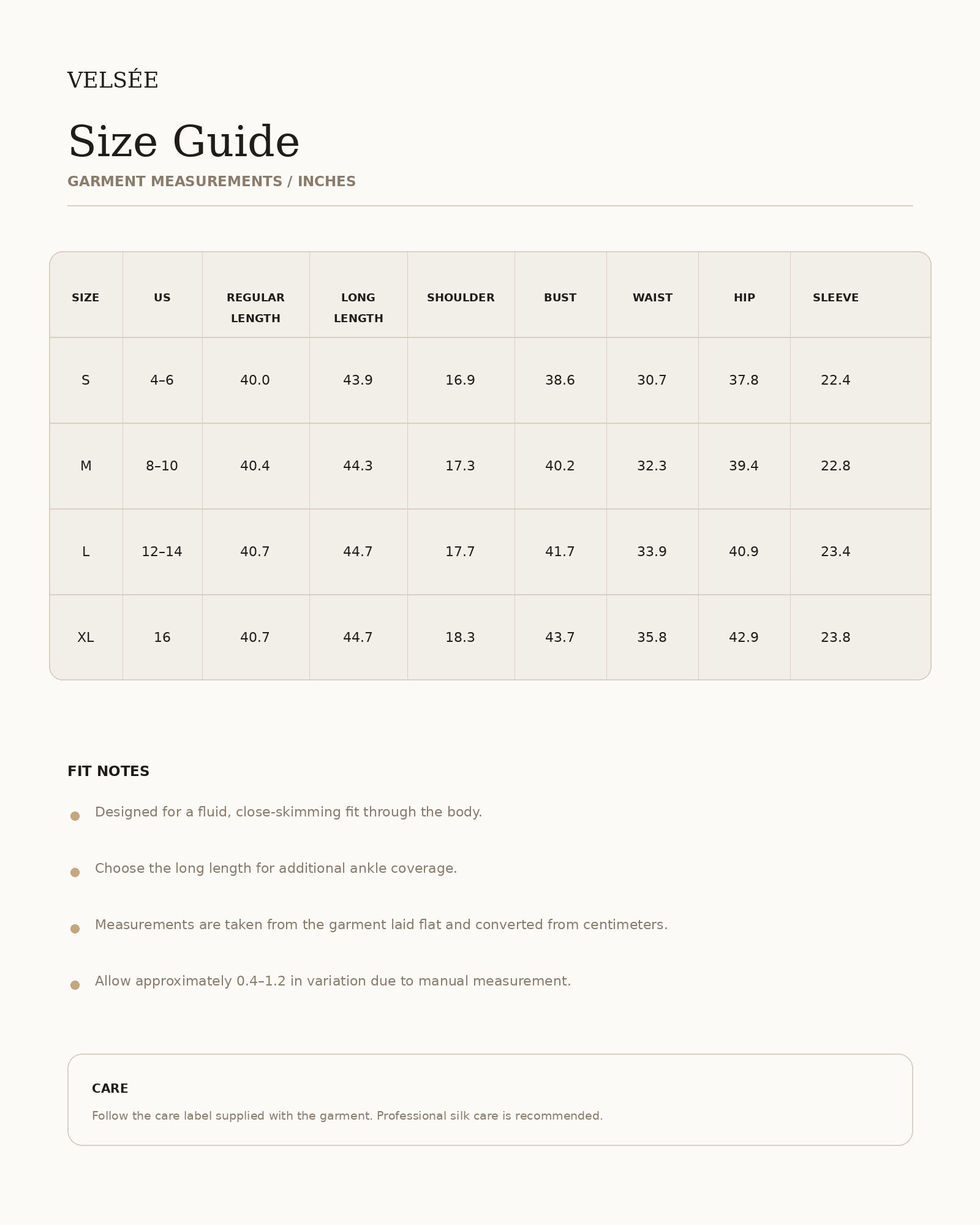 Size Guide