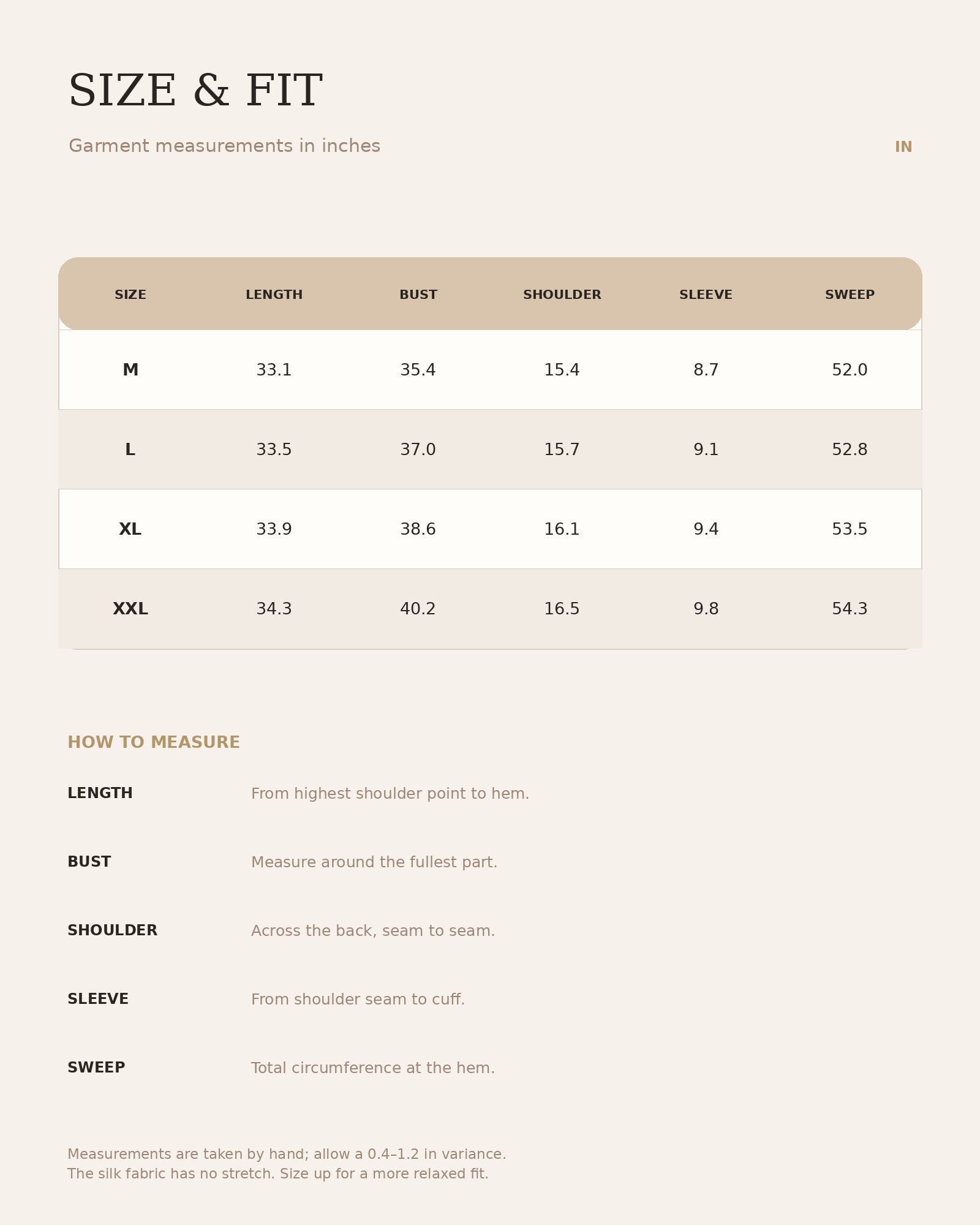 Size Guide