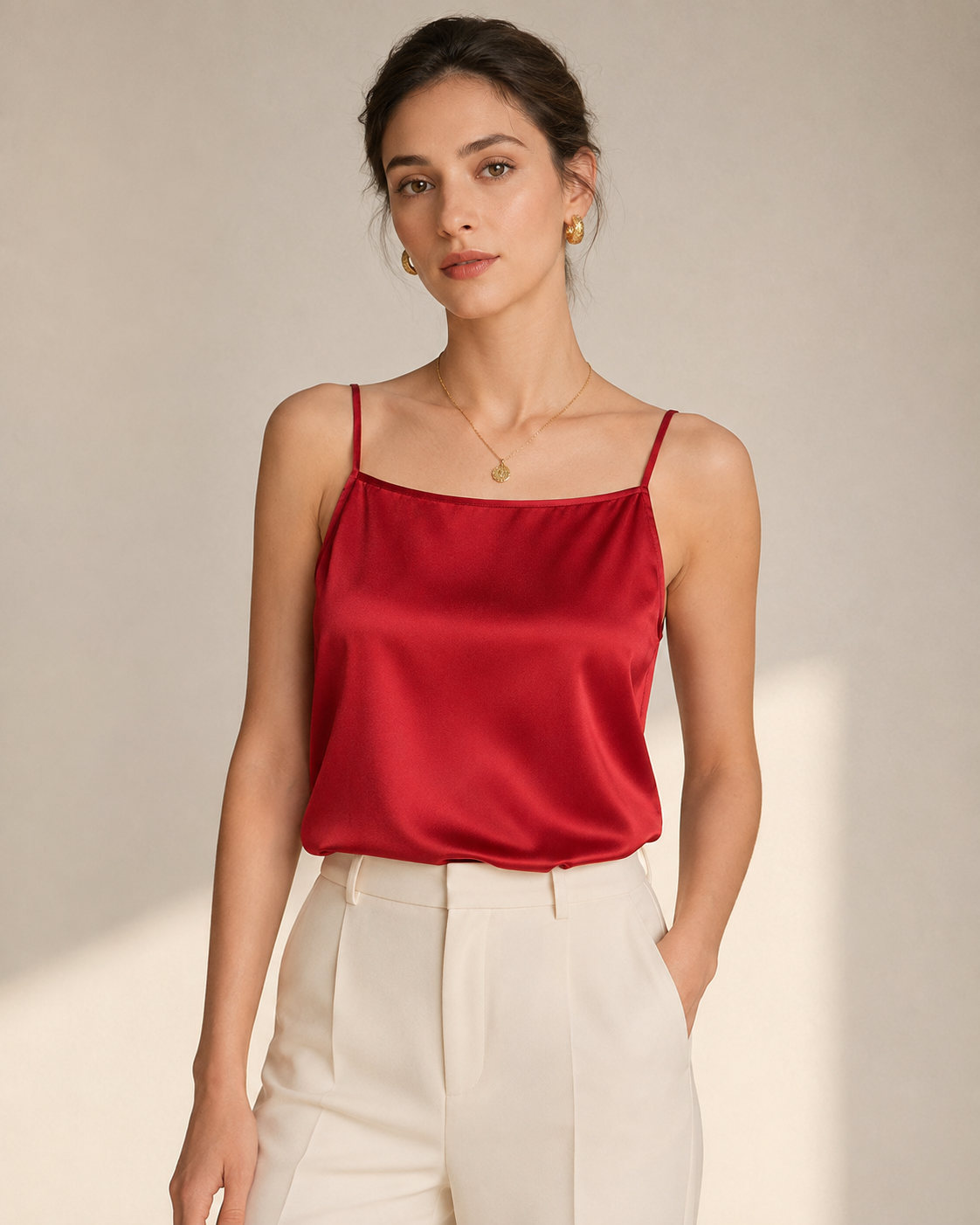 VELSÉE 100% 6A Mulberry Silk Camisole for Women – Luxury Silk Tank Top