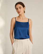 VELSÉE 100% 6A Mulberry Silk Camisole for Women – Luxury Silk Tank Top