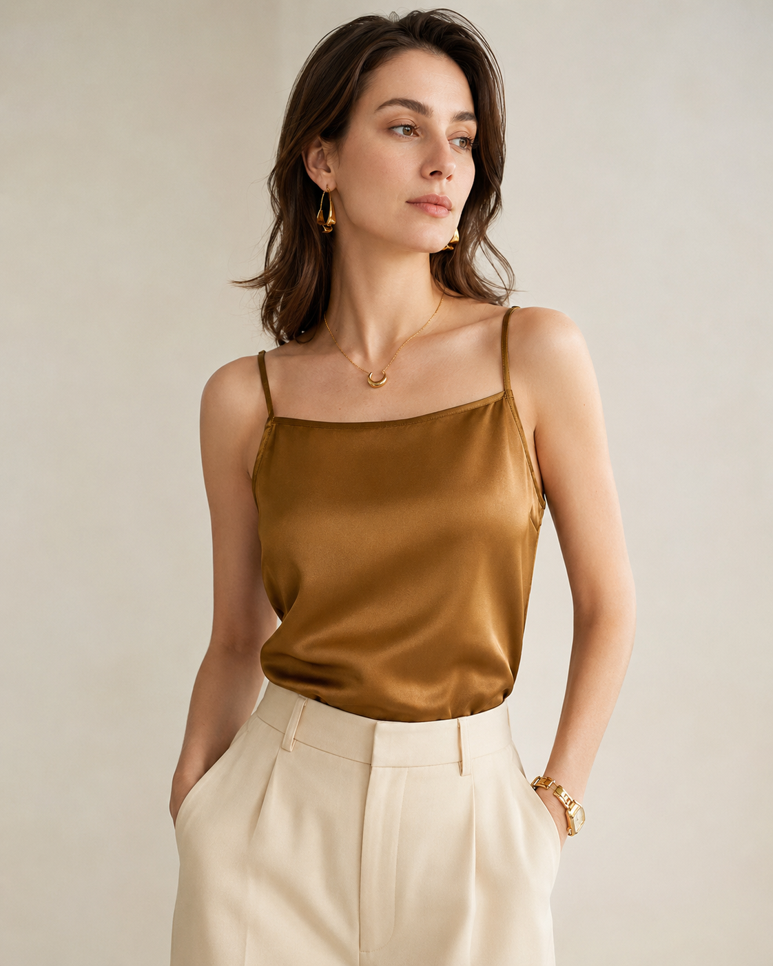 VELSÉE 100% 6A Mulberry Silk Camisole for Women – Luxury Silk Tank Top