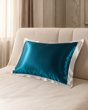 40 Momme 100% Mulberry Silk Pillowcase for Hair and Skin – Luxury Contrast Border, Smooth Cooling Silk Pillow Cover, 1 or 2 Pack