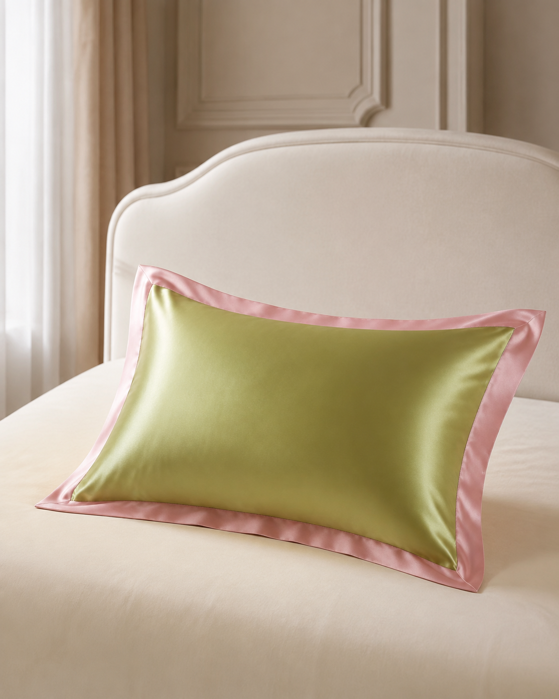40 Momme 100% Mulberry Silk Pillowcase for Hair and Skin – Luxury Contrast Border, Smooth Cooling Silk Pillow Cover, 1 or 2 Pack